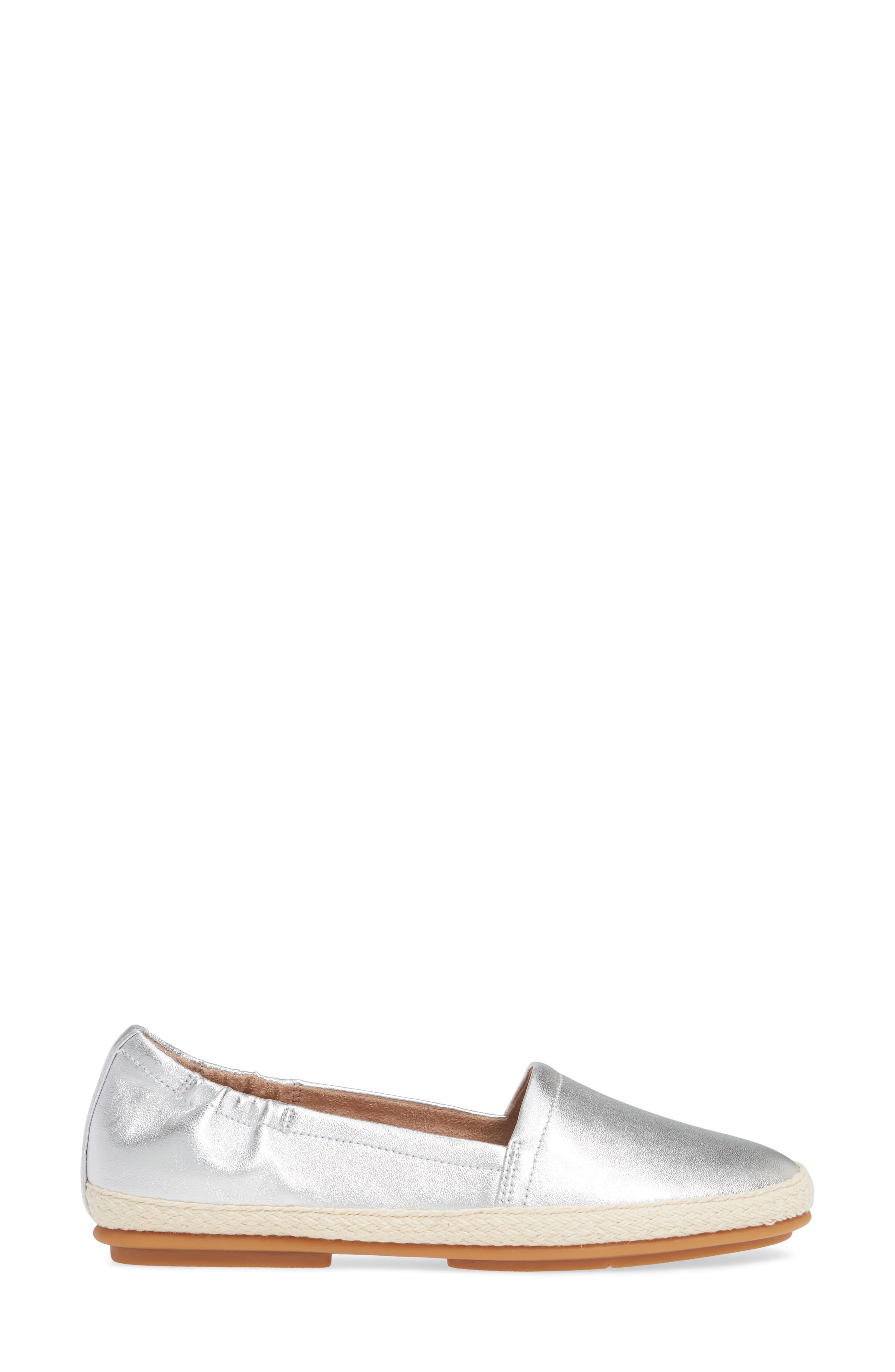 Siren Espadrille Flat, Alternate, color, SILVER LEATHER