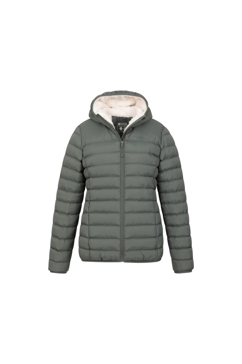 Faux Fur Lined Padded Jacket, Alternate, color, Khaki Green