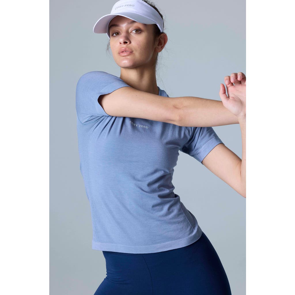 Cozy Zero Tech Merino Light Weight Daily Tee In Faded Denim