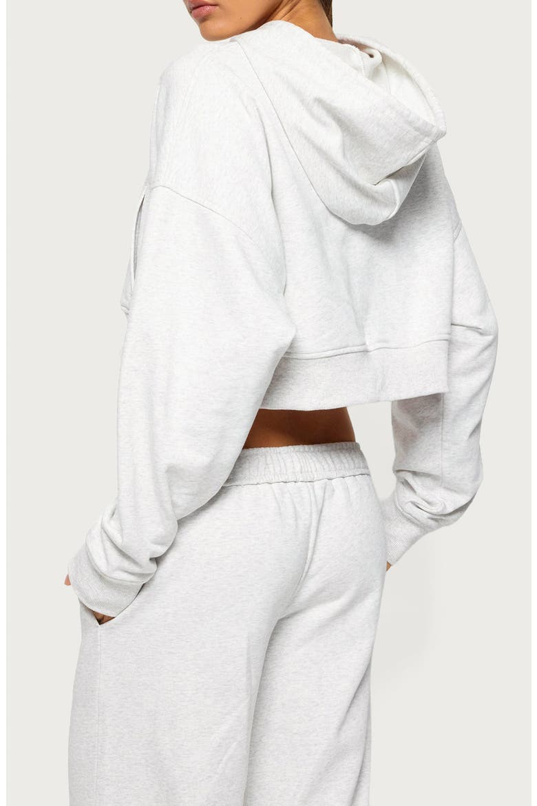 Byrdi Crop Zip-Up Hoodie, Alternate, color, GRAY-MELANGE