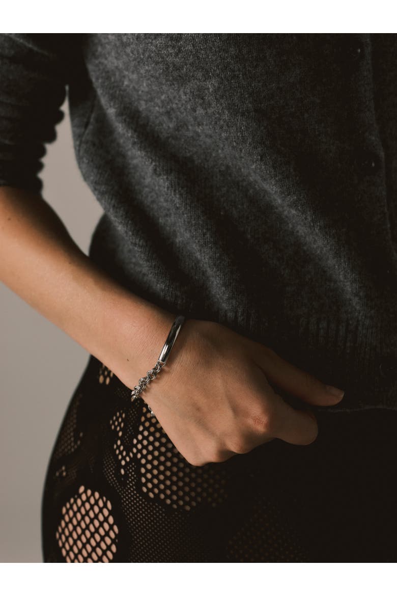 Noah Solid & Link Bracelet, Alternate, color, Recycled Sterling Silver