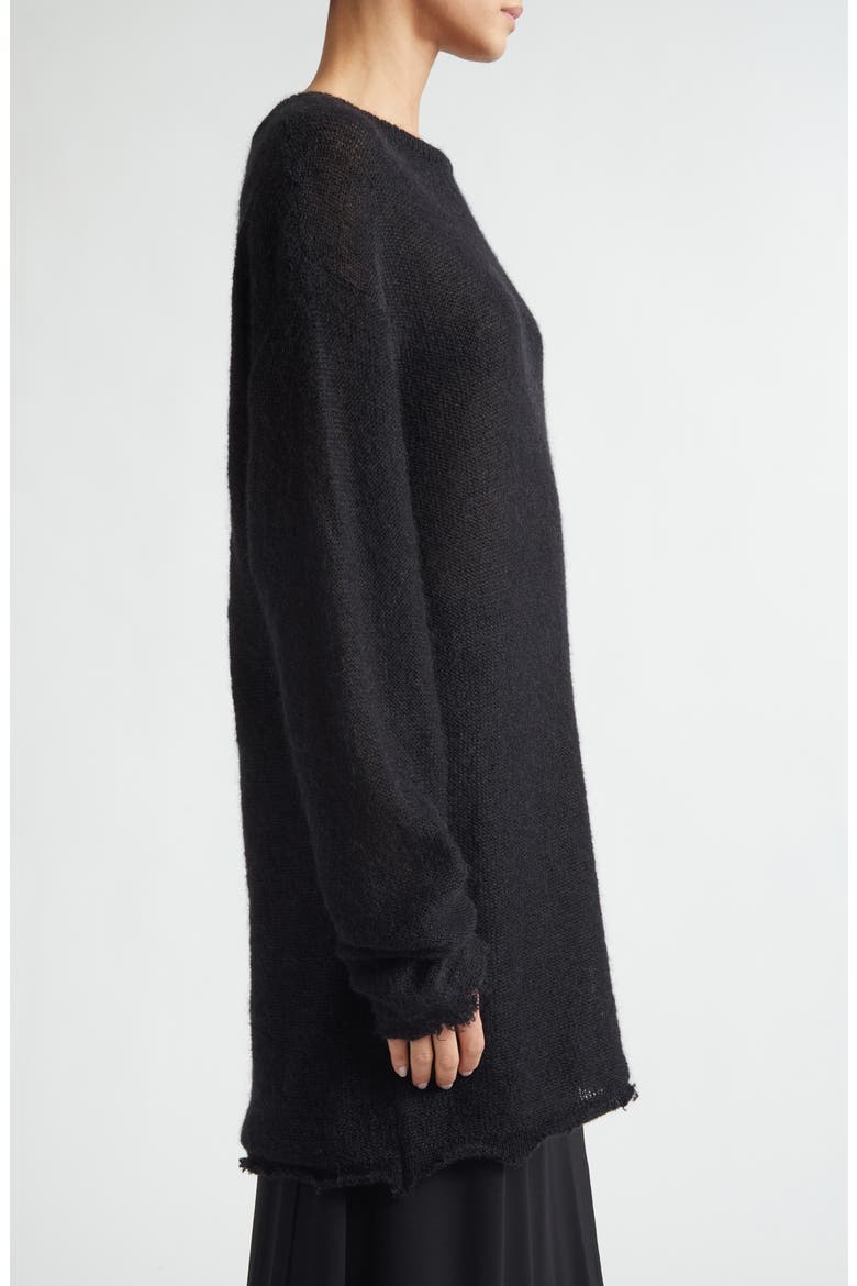 Longline Mohair Blend Sweater, Alternate, color, BLACK