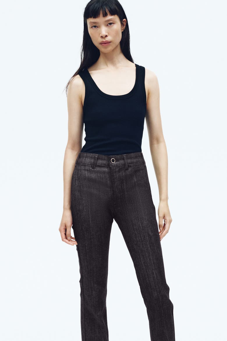 Flared High Ankle Jeans, Alternate, color, Dark brown