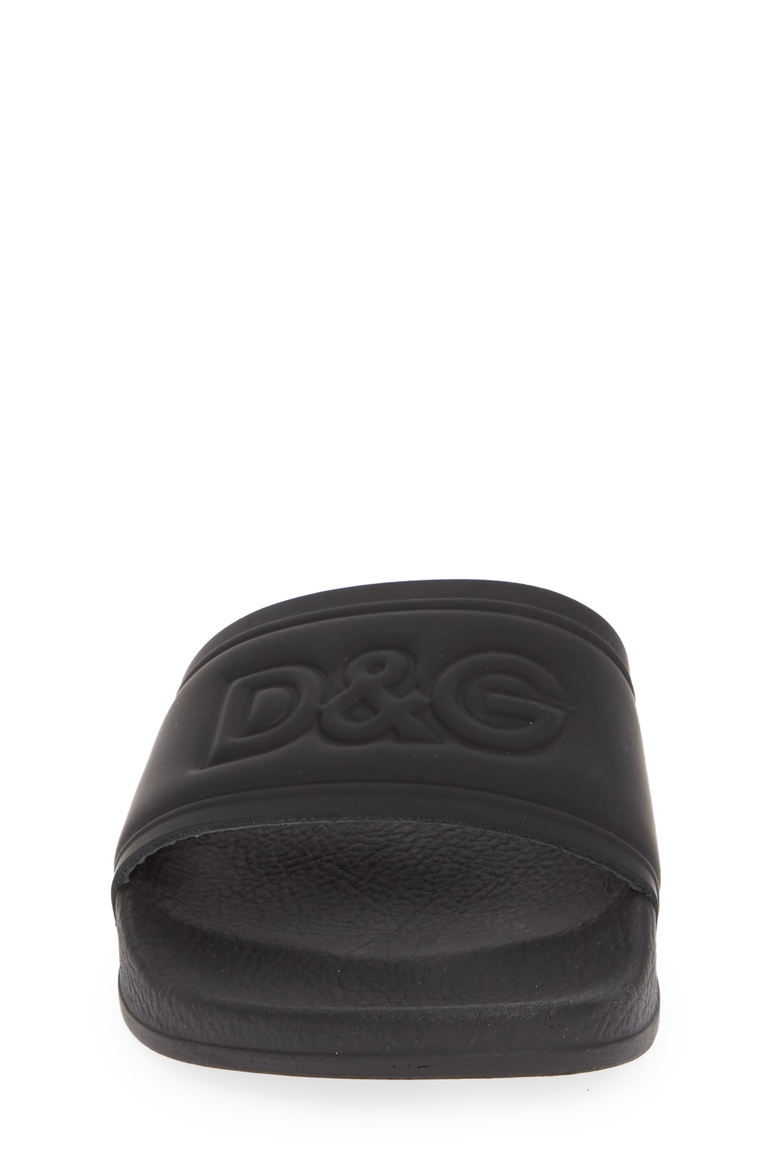 Dolce&Gabbana Logo Slide Sandal, Alternate, color, 