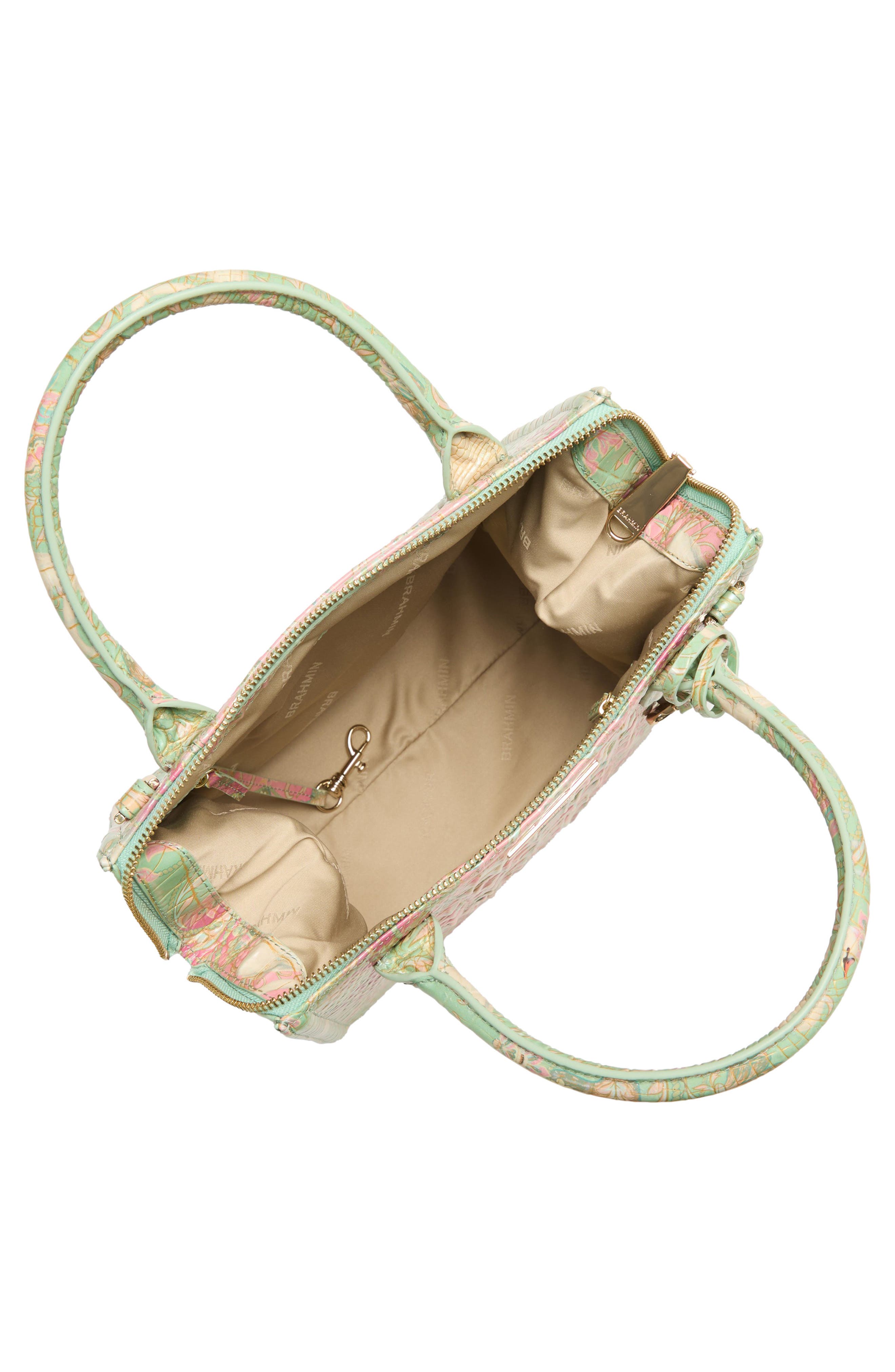 Brahmin Small Caroline Croc Embossed Leather Satchel, Alternate, color, Odette Ombre Melbourne