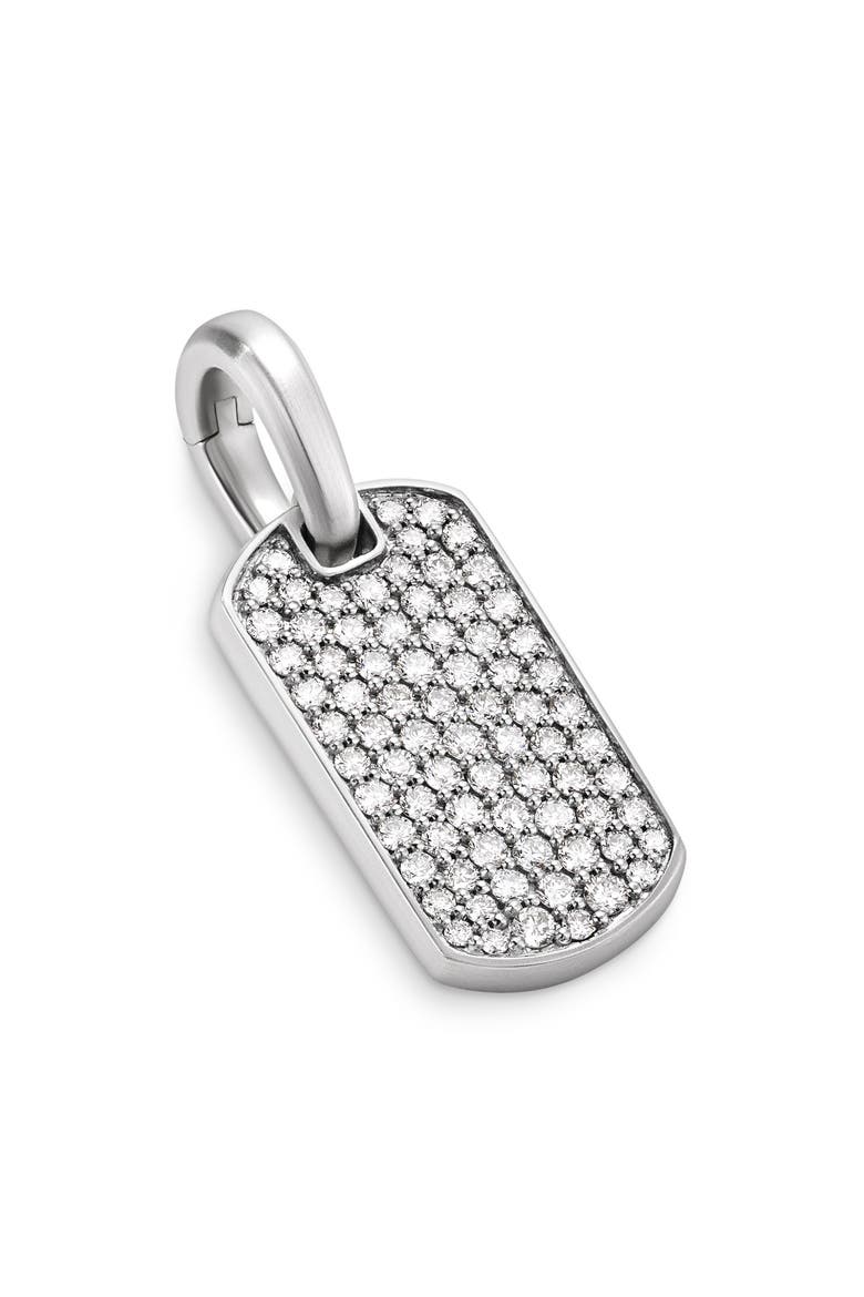 Men's Chevron Tag, 21mm, Alternate, color, STERLING SILVER/ DIAMOND