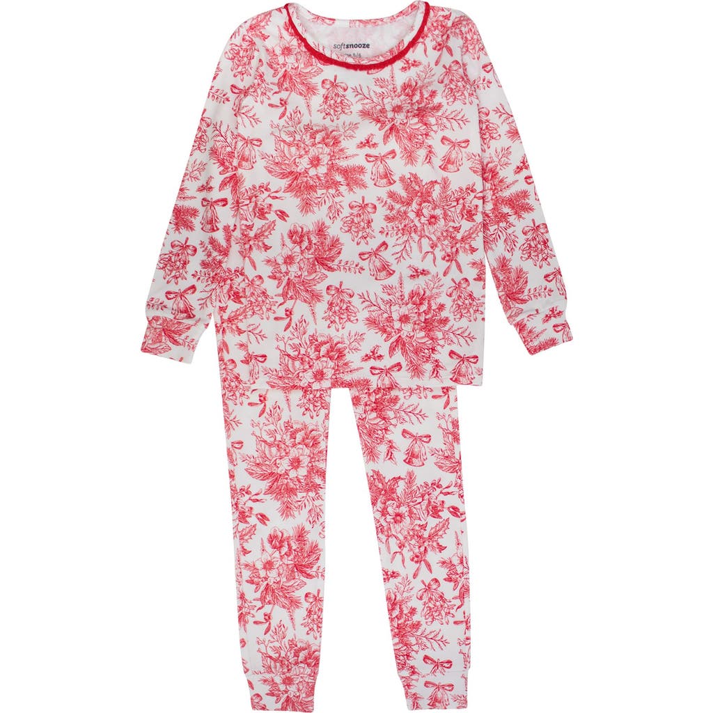 Rufflebutts Modal Blend Ruffle Long Sleeve Pajama Set In Multi