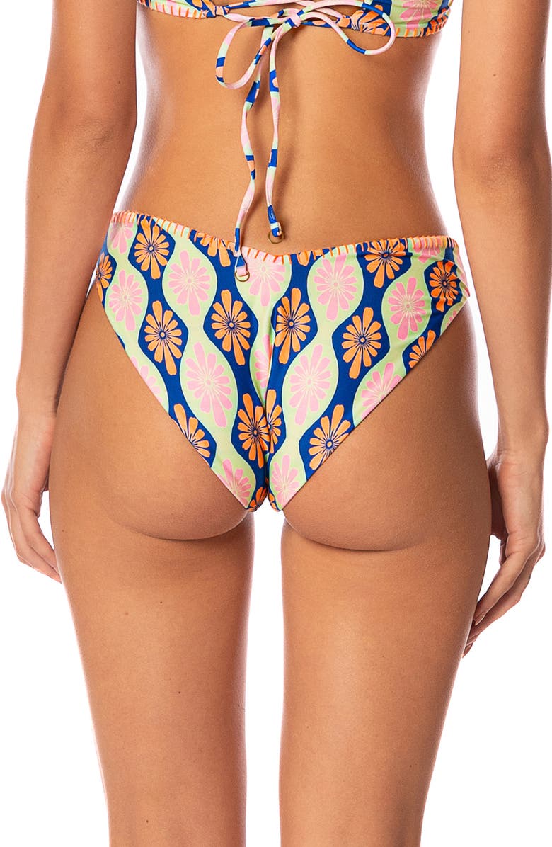 Maaji Stamped Blooms Valerya Bikini Bottoms, Alternate, color, Open Pink