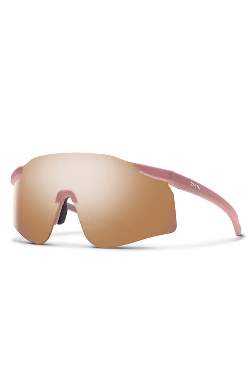 Smith Vert 139mm Chromapop™ Polarized Shield Sunglasses In Matte Chalk Rose/rose Gold