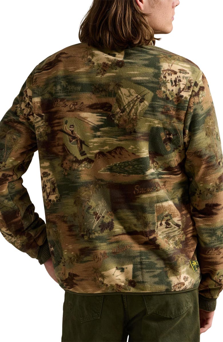 Polo Ralph Lauren Camo Ski Scene Fleece Half Snap Pullover, Alternate, color, 