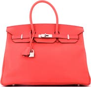 Pre-Owned Hermes Birkin Handbag Pink Togo with Palladium Hardware 35