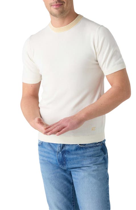 Gibson Cotton Cashmere Short Sleeve Crewneck Sweater