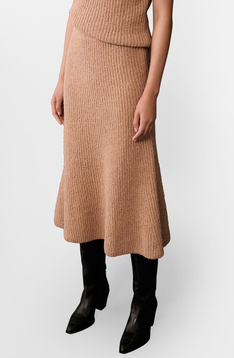 MANGO Rib Flare Midi Skirt, Main, color, 