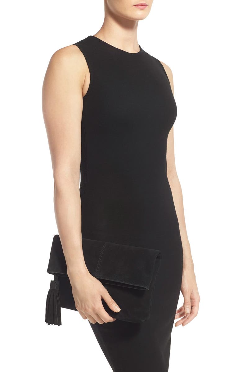 Leith Suede Clutch, Alternate, color,