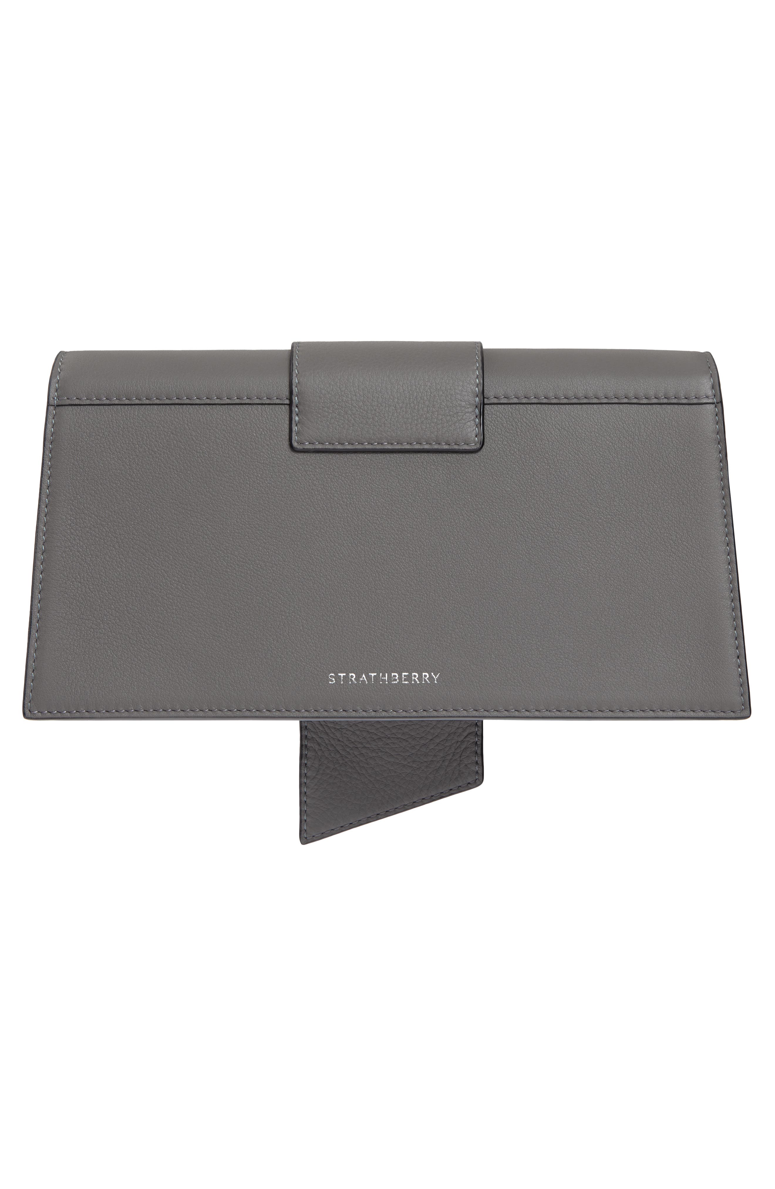 Strathberry Mini Crescent Leather Clutch, Alternate, color, 