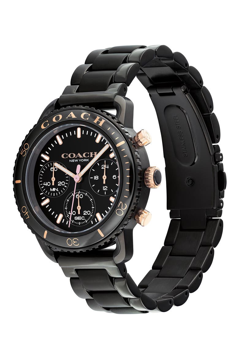 Cruiser Chronograph Bracelet Watch, 37mm, Alternate, color, BLACK