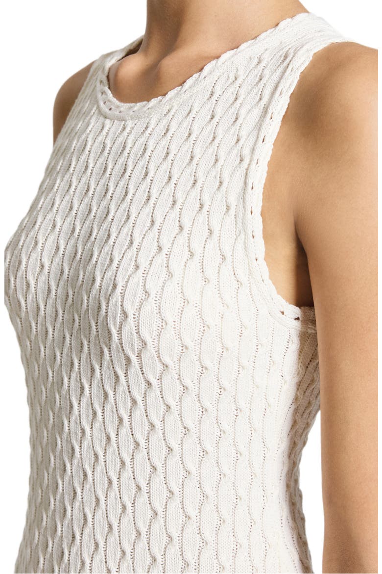 Orchard Texture Sleeveless Organic Cotton Knit Maxi Dress, Alternate, color, IVORY