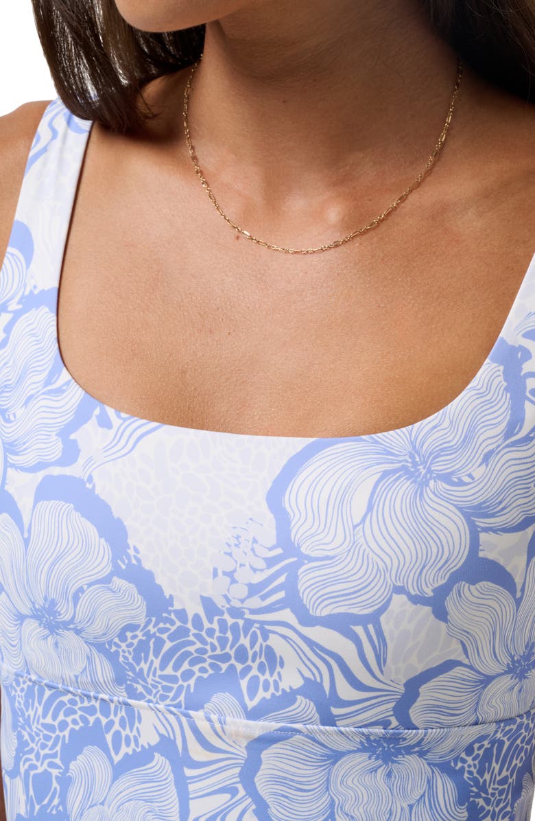 TravisMathew Moveknit Floral Crop Tank, Alternate, color, Cornflower Blue Multi