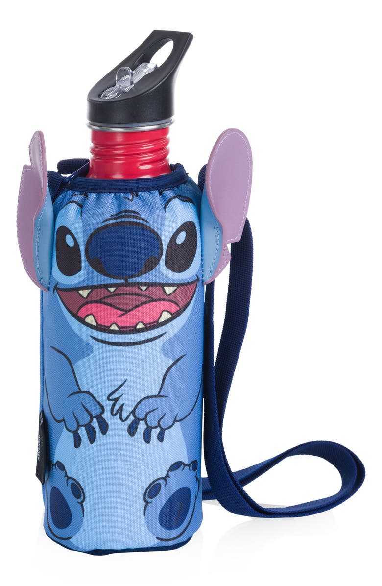 Picnic Time x Disney<sup>®</sup> Lilo & Stitch Stainless Steel Water Bottle & Cooler Sling, Main, color, Blue