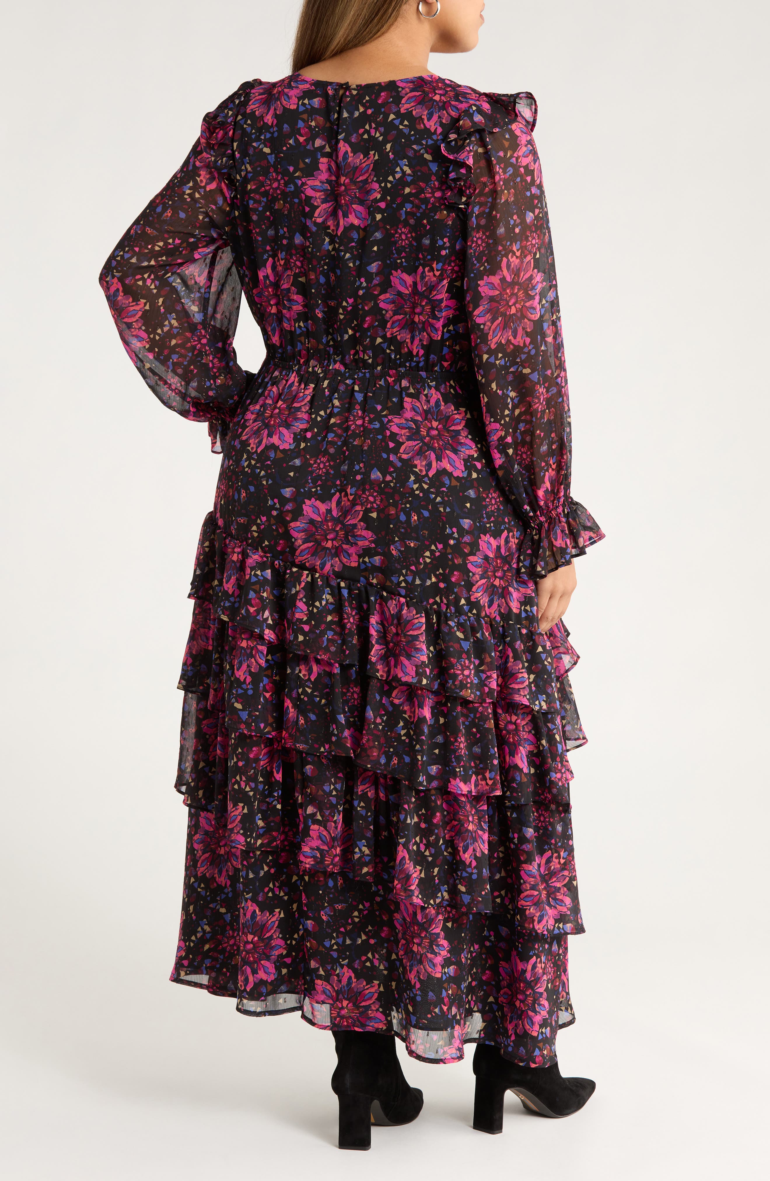 Tiered Ruffle Faux Wrap Maxi Dress - image 2