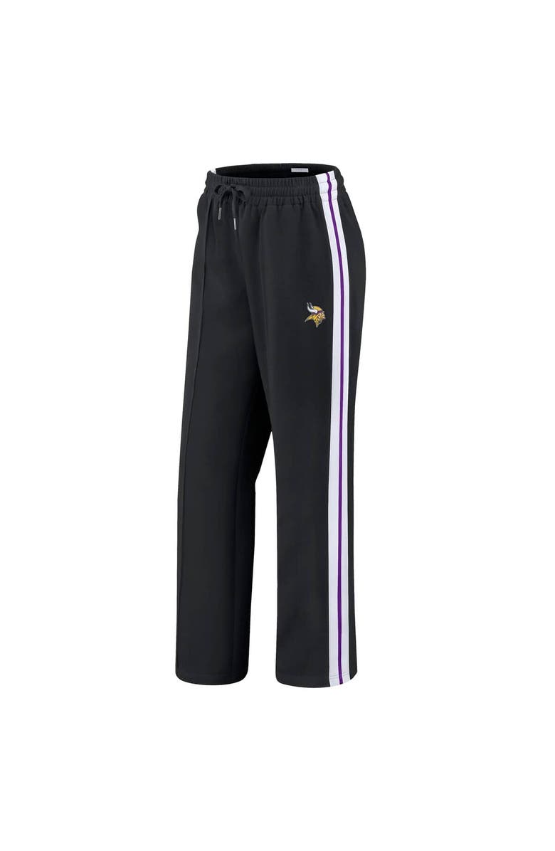 WEAR by Erin Andrews Women's WEAR by Erin Andrews Black Minnesota Vikings Color-Block Straight Leg Pants, Alternate, color, Black