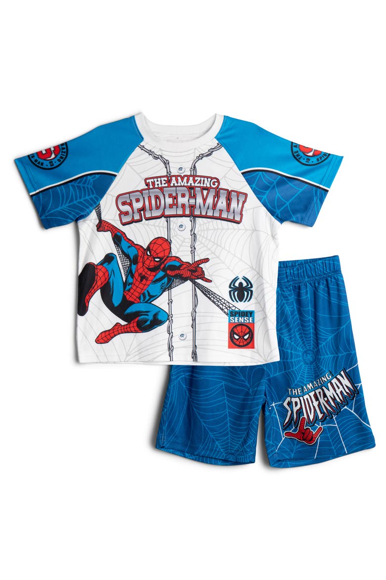 Spider-Man 2-Piece Athletic Tee and Shorts Set, Main, color, Cobalt Spider Man