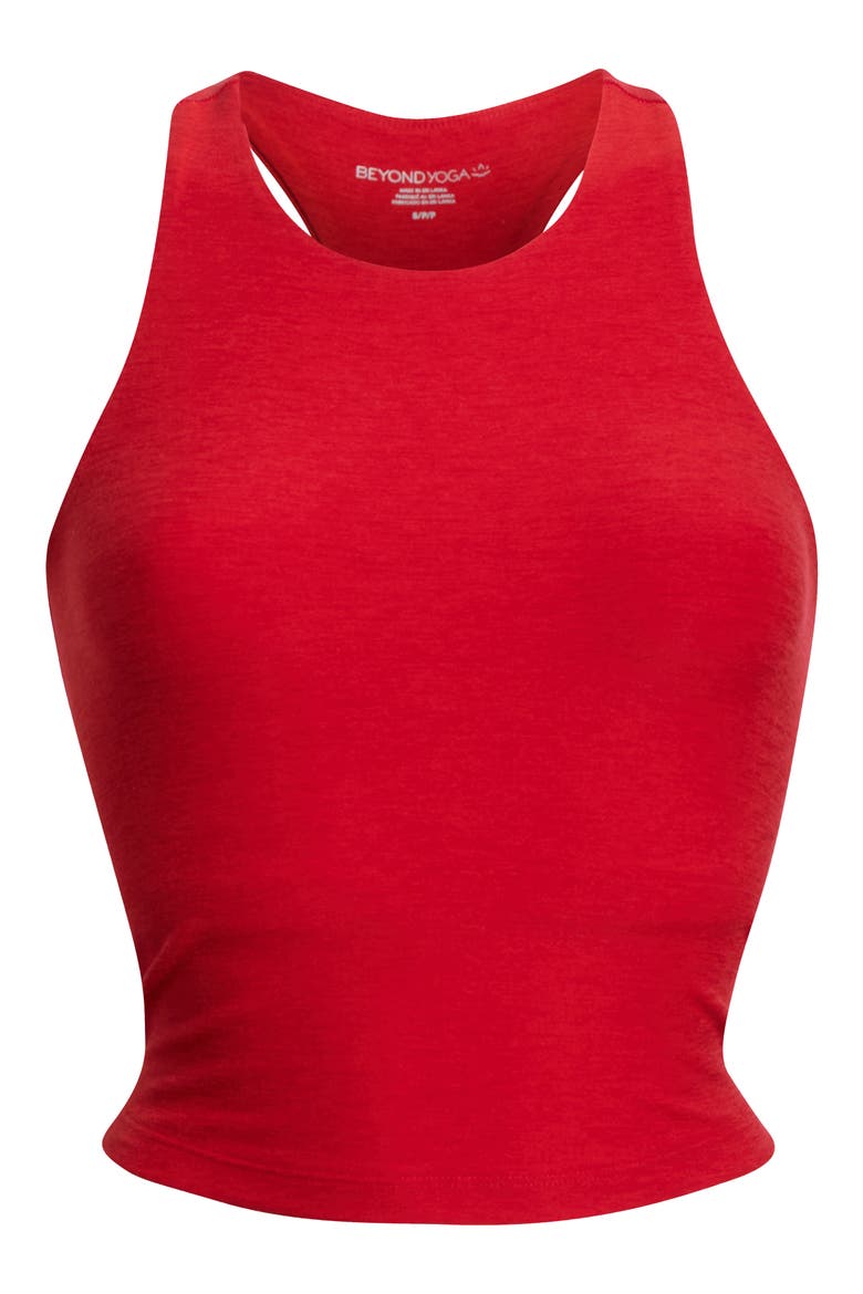 Spacedye Racerback Crop Top, Alternate, color, HOLLY RED HEATHER
