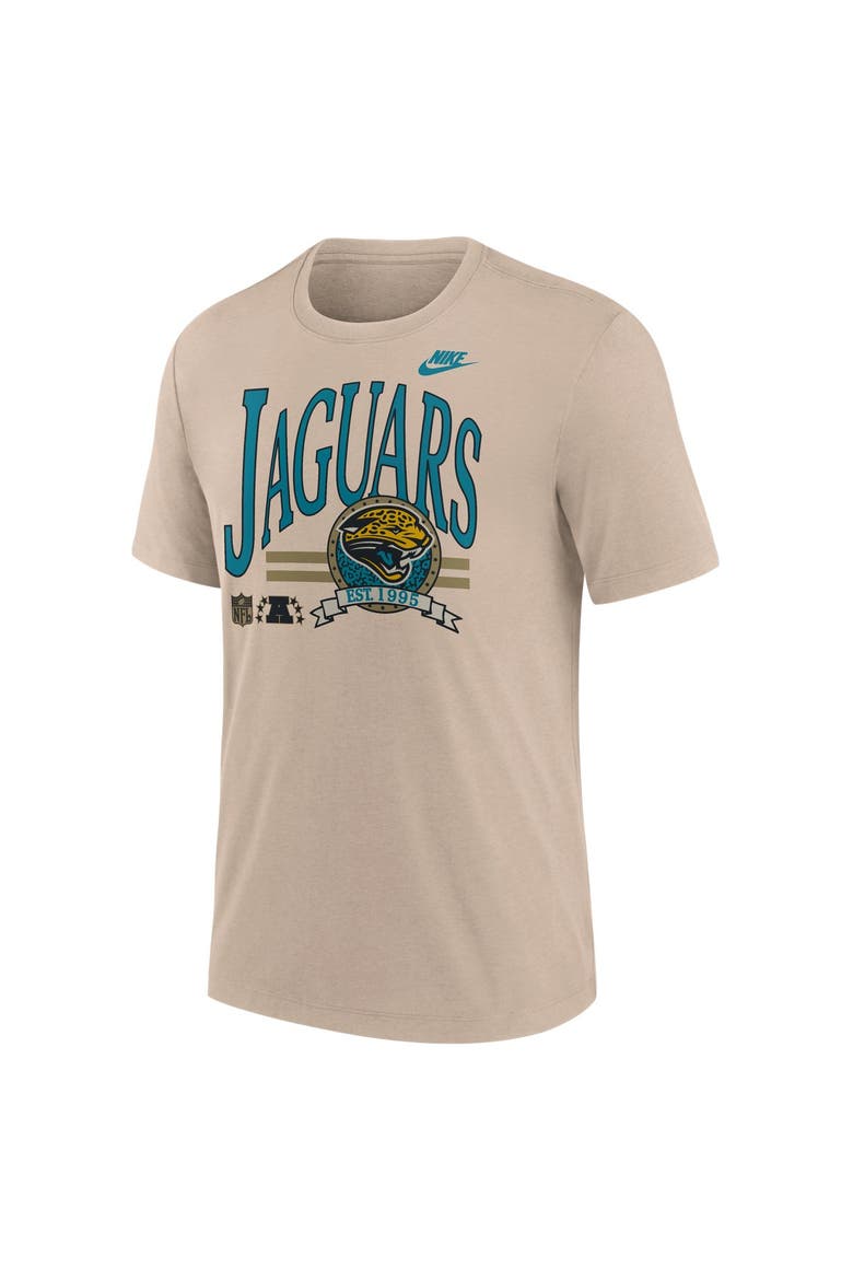 Men's Nike Sand Jacksonville Jaguars Rewind Tri-Blend T-Shirt, Alternate, color, Sand