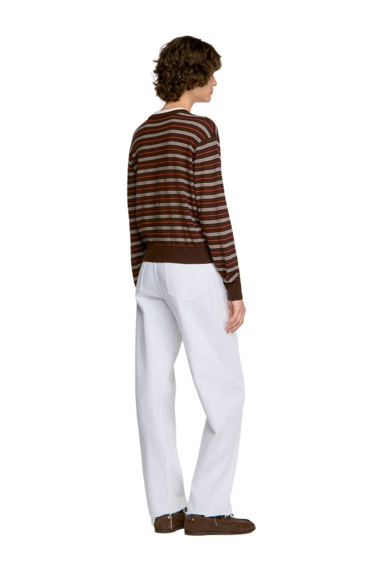 Striped wool sweater, Alternate, color, Brown