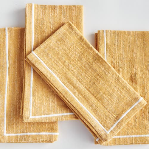 Napa Home & Garden Saffron Dinner Napkins Set Of 4 In Yellow