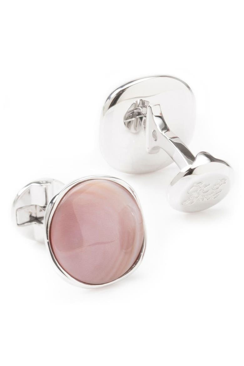 Pink Mother-of-Pearl Cuff Links & Shirt Stud Set, Alternate, color, PINK
