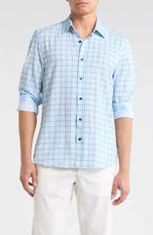 CONSTRUCT Slim Fit Plaid Stretch Button-Up Shirt