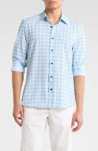 Slim Fit Plaid Stretch Button-Up Shirt