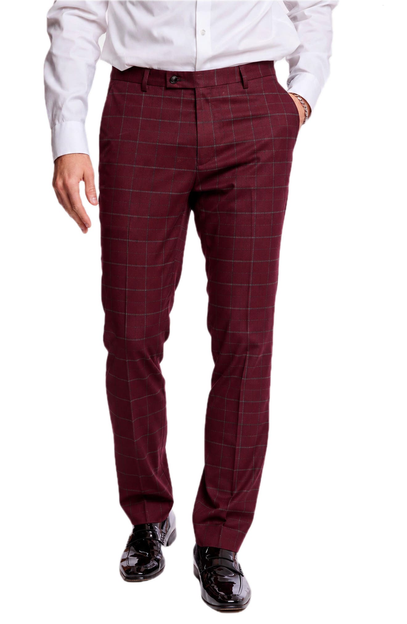 Downing Slim Fit Windowpane Check Pants