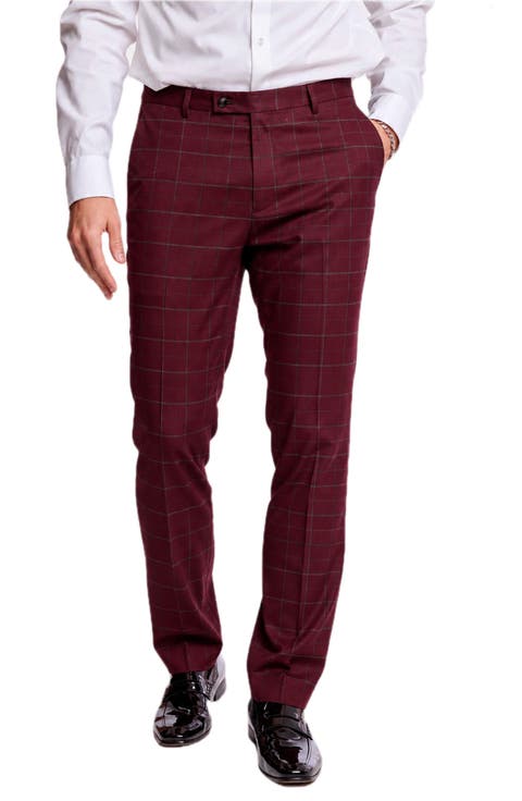 Downing Slim Fit Windowpane Check Pants