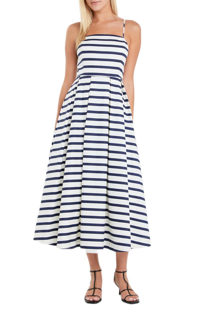 Stripe Sleeveless Maxi Dress, Main, color, NAVY/ WHITE STRIPE