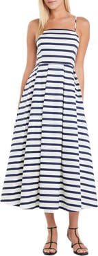 English Factory Stripe Sleeveless Maxi Dress