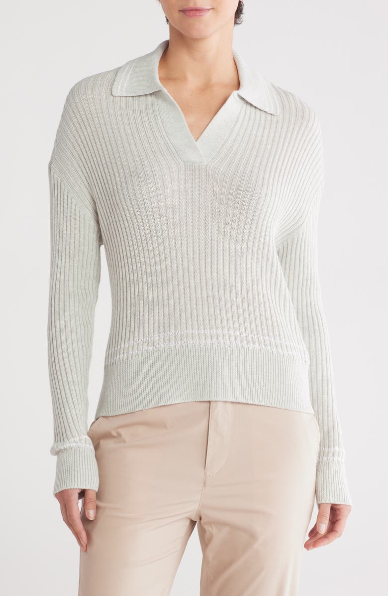 rag & bone Mabel Merino Wool Blend Polo, Main, color,