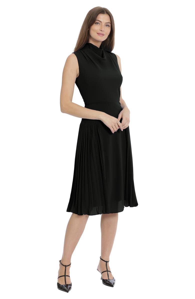 Maggy London Cowl Neck Sleeveless Pleated Midi Dress, Alternate, color,