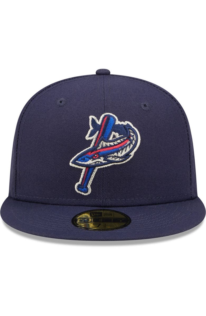 New Era Men's New Era Navy Pensacola Blue Wahoos Authentic Collection Team Game 59FIFTY Fitted Hat, Alternate, color, Navy