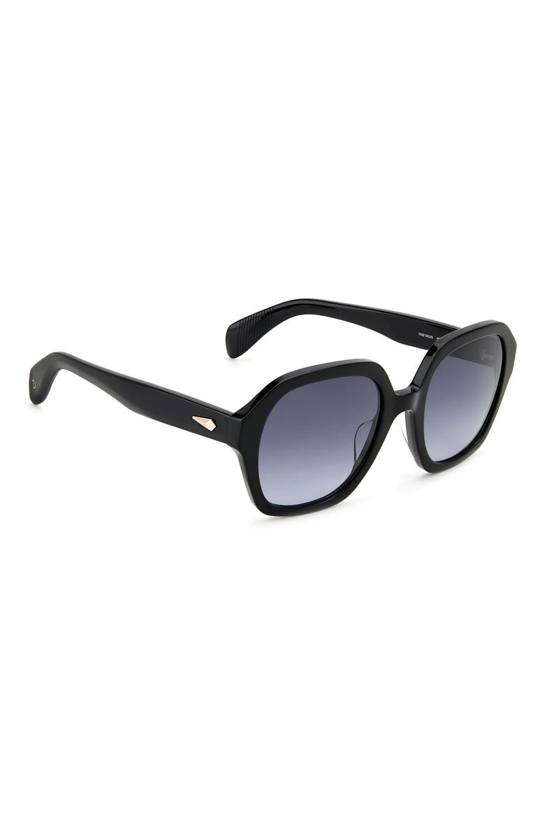 53mm Gradient Square Sunglasses, Alternate, color, BLACK
