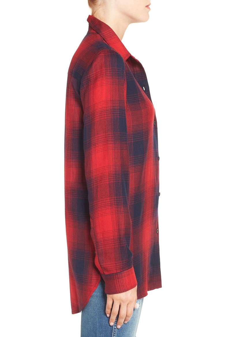 'Ex Boyfriend' Plaid Shirt, Alternate, color, RED SANGRIA