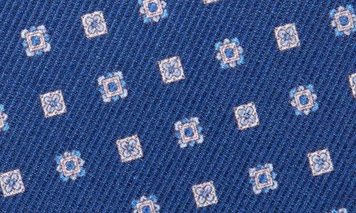 David Donahue Neat Silk Tie In Blue