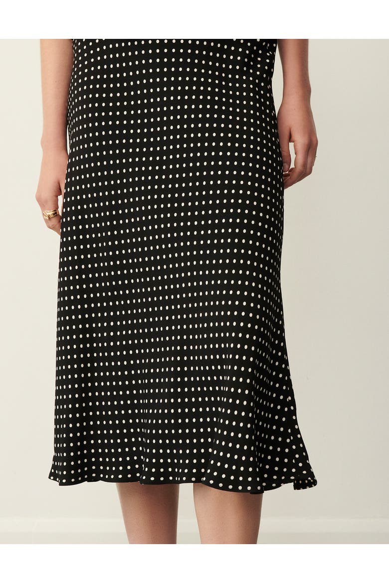 Evelyn Polka Dot Midi Skirt, Alternate, color, Black Spot