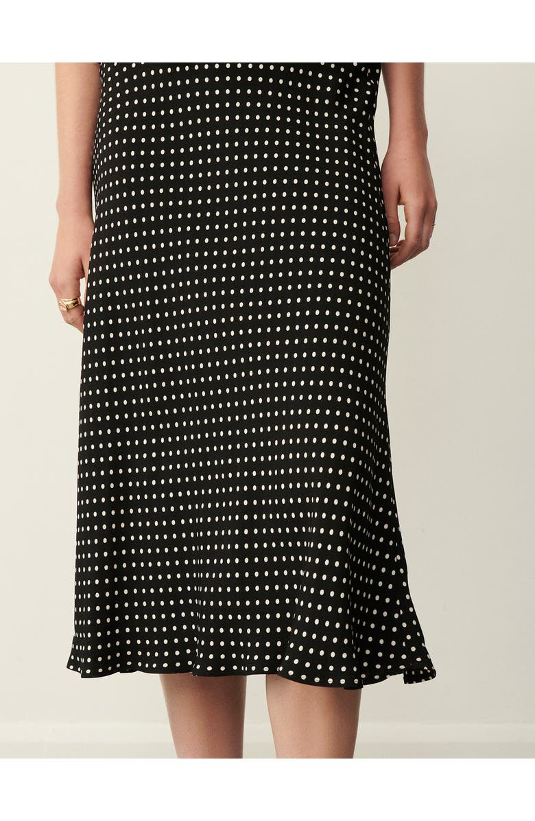 Finery London Evelyn Polka Dot Midi Skirt, Alternate, color, Black Spot