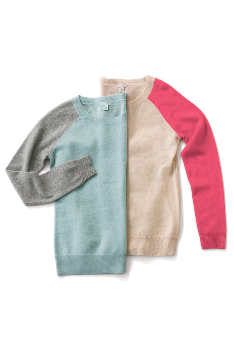 Cashmere Crewneck Sweater, Alternate, color, PURPLE DOG PATTERN