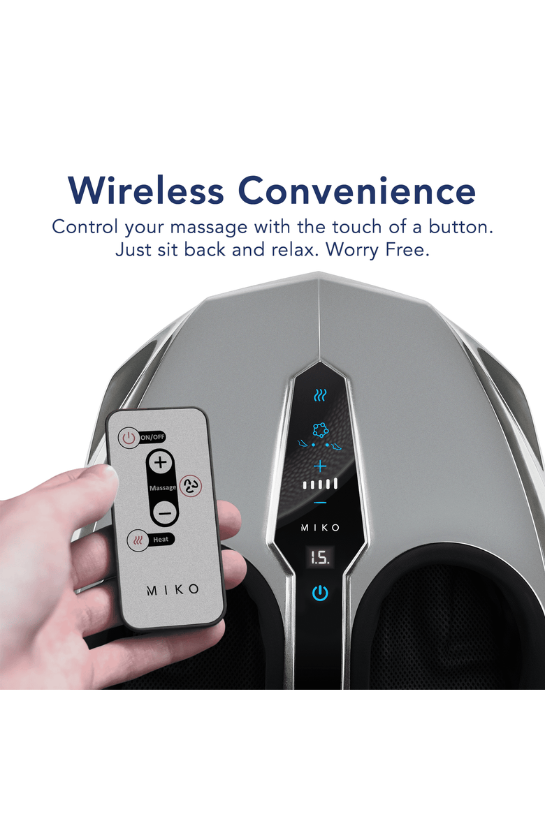 MIKO Shiatsu Foot Massager with Heat - 5 Settings, Alternate, color, Silver