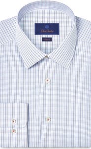 David Donahue Regular Fit Check Cotton Dobby Dress Shirt
