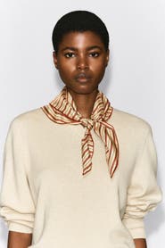 COS Striped Silk Scarf