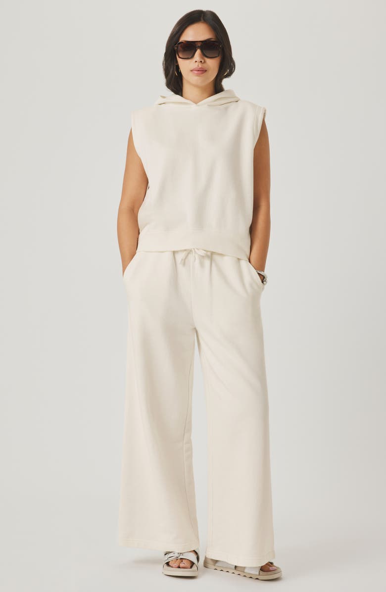 Splendid Greta Terry Crop Drawstring Pants, Alternate, color, Shell White